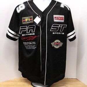 NWT Copper Rivet Black Racing Jersey Size Medium Streetwear